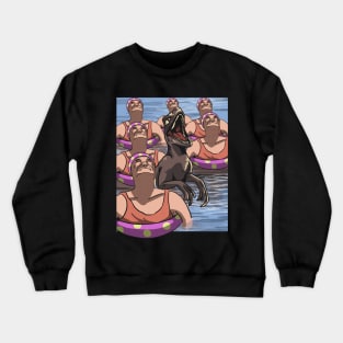 Dinosaur in the pool Crewneck Sweatshirt